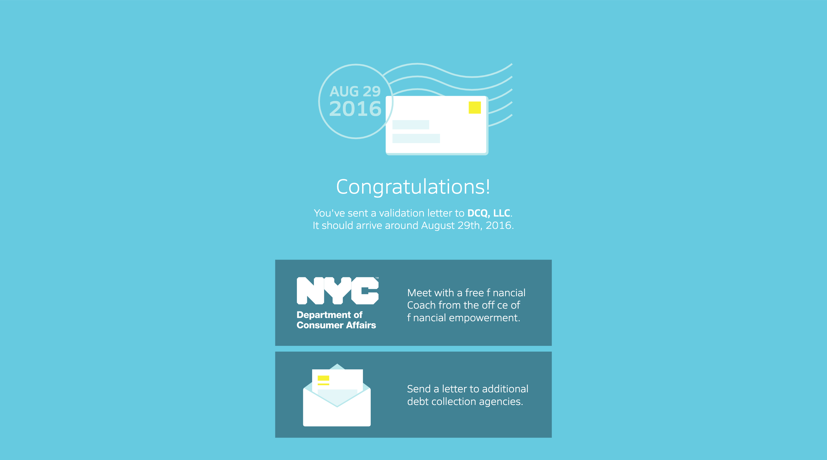 The final landing page.
