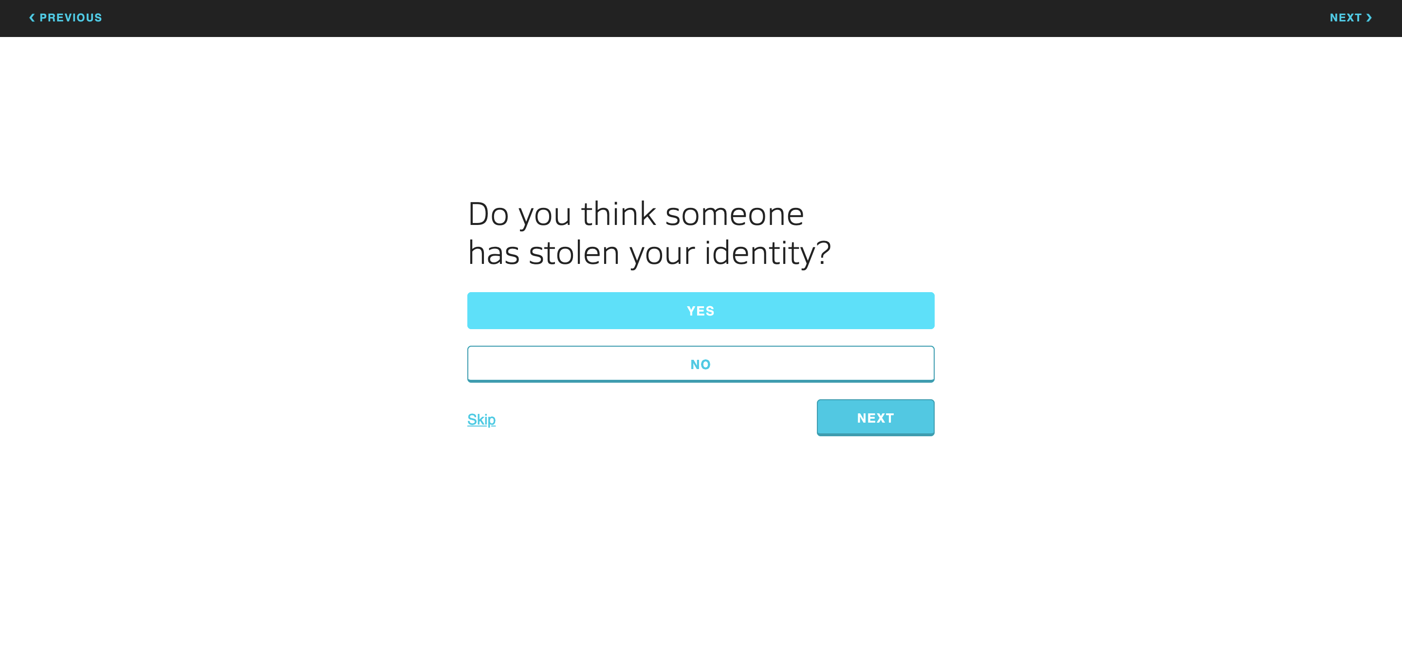 The dispute identity theft page.