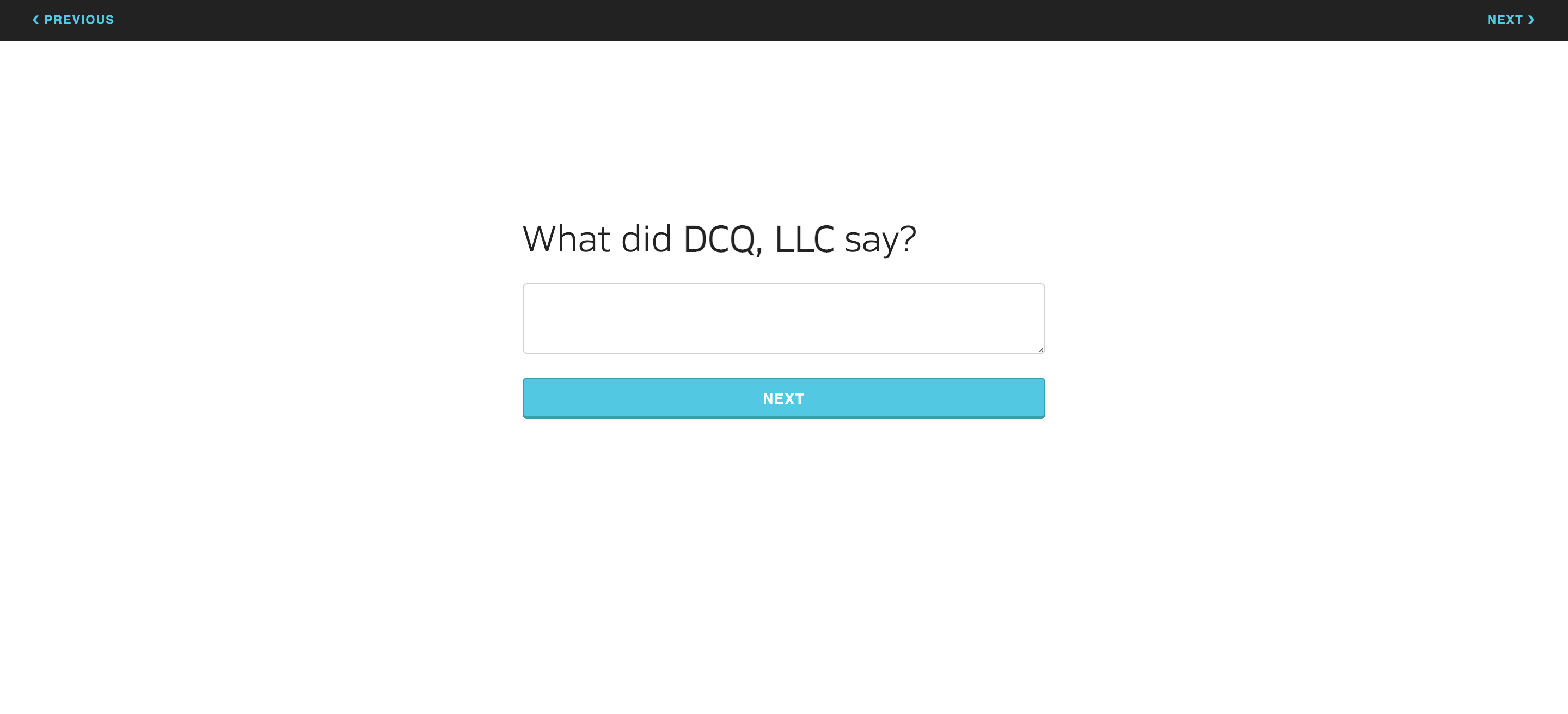 The follow-up survey debt collection response input.