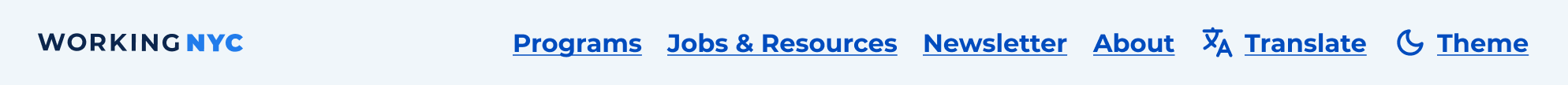 Screenshot of the night theme toggle button for desktop users.
